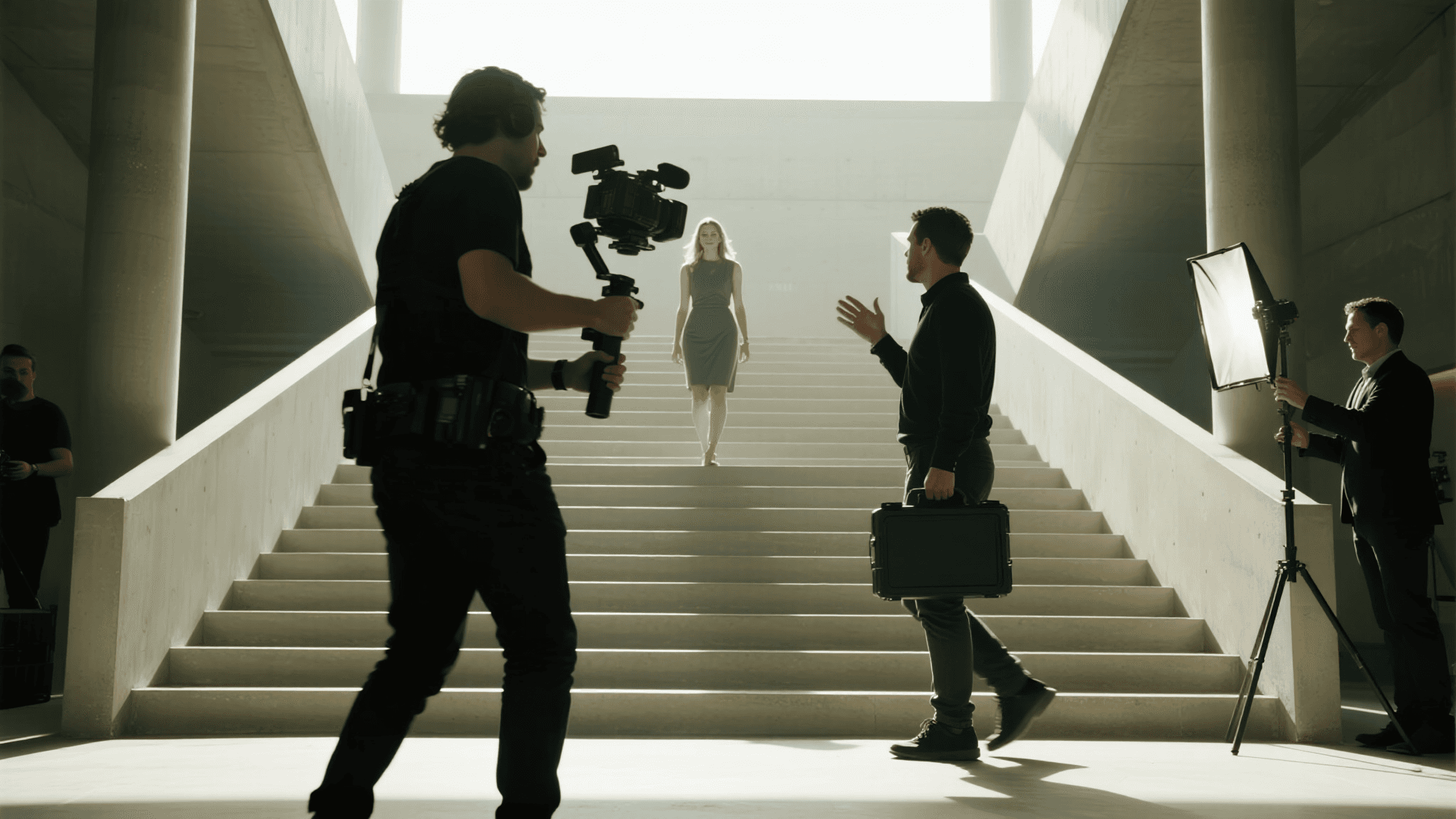 Three models are standing against a grey background. The model in the middle is a woman, and the models on either side are men. They are all wearing Cartel-branded sweatshirts.