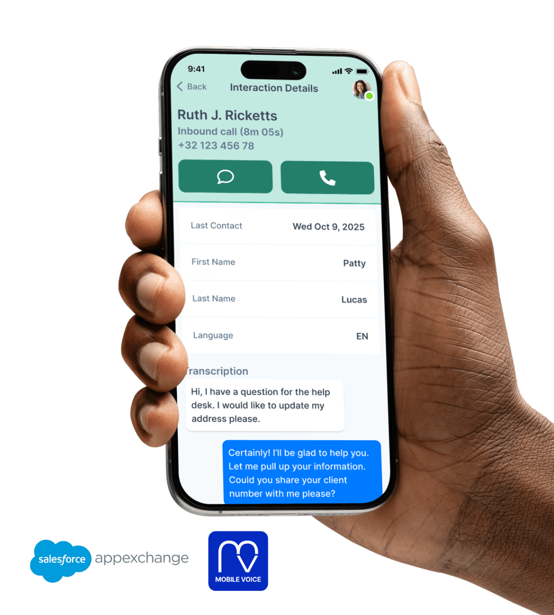 Mobile Voice - Mobile App for Salesforce Voice