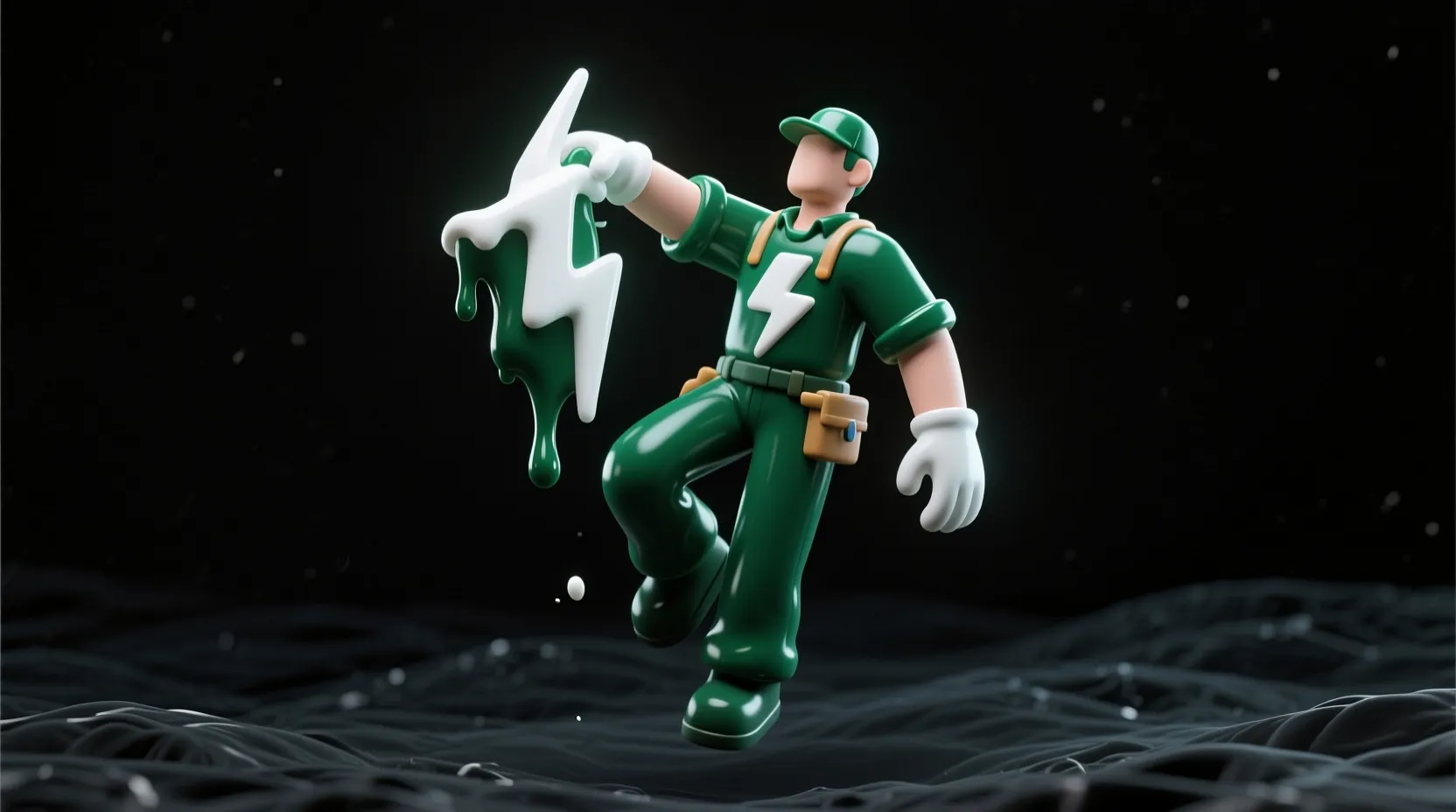 3D Electrician Illustration.