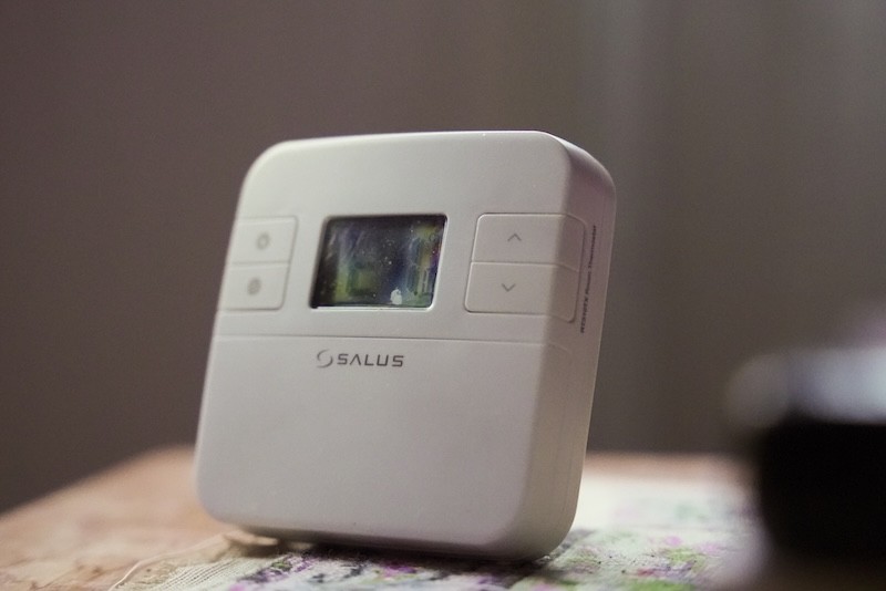 Thermostat on table.