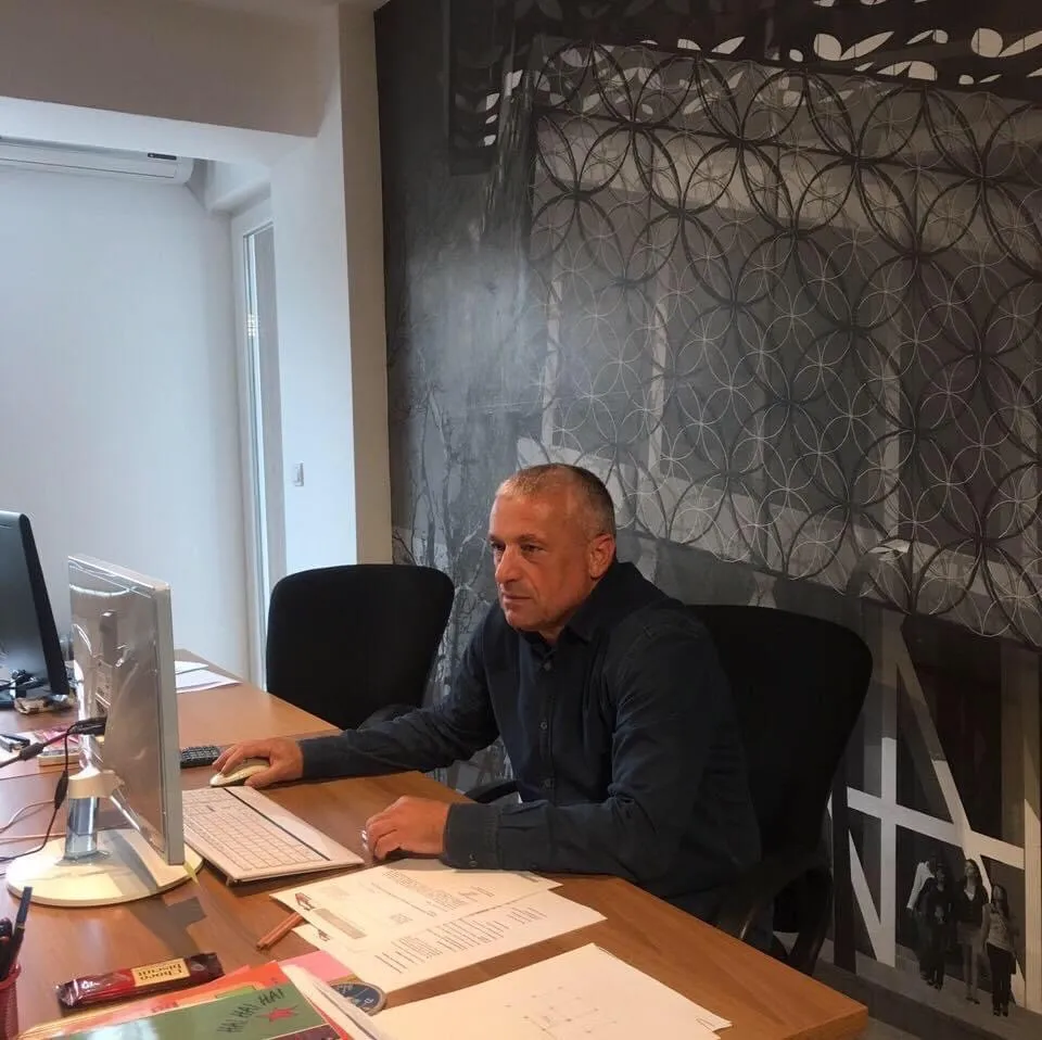 Ramadan Aliu, owner of Terraplan Partners, in his office.