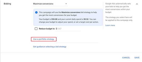 Use a portfolio bid strategy