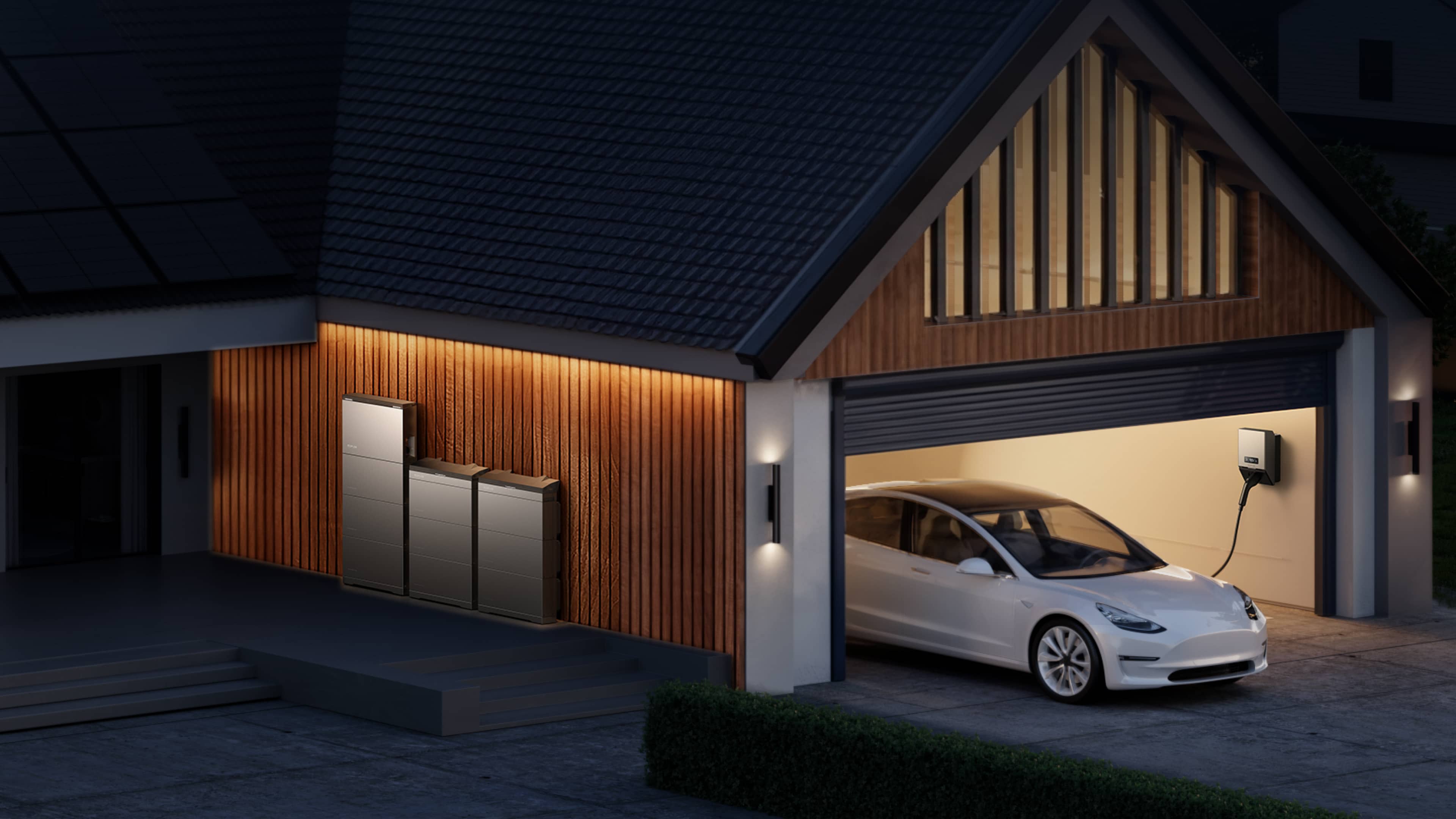 PowerOcean Stromspeicher in modernem Hauskeller mit Solaranlage