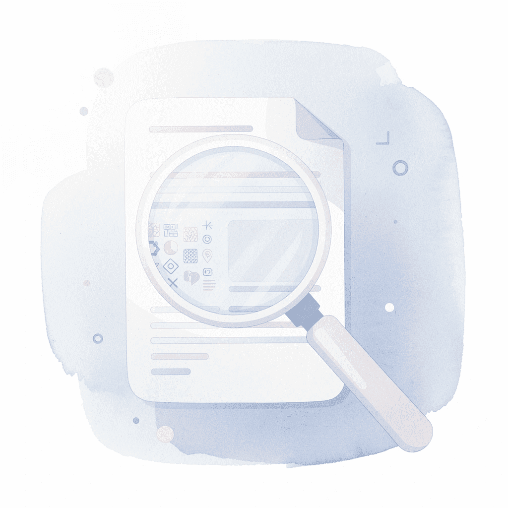 Magnifying glass examining a legal document to extract specific data
