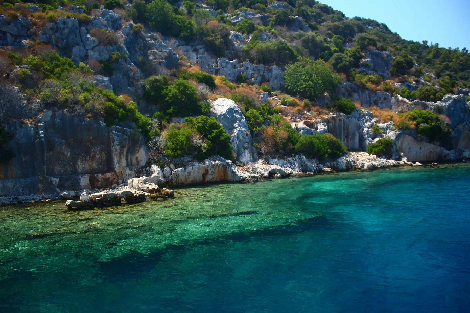 Côte turquoise et mouillage en Turquie