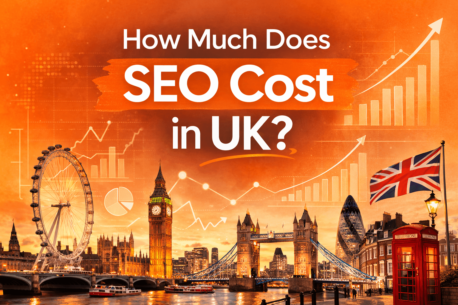 SEO pricing dashboard showing UK cost breakdowns for 2026