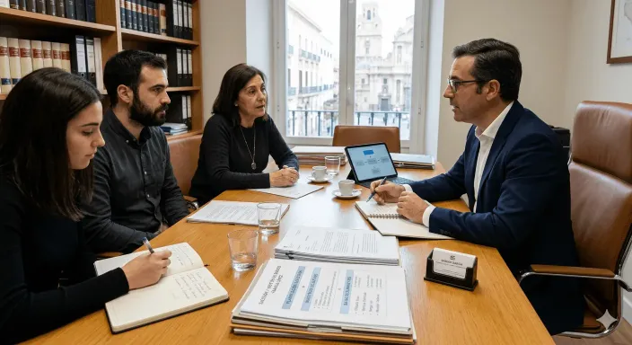 Gestor especializado del seguro de decesos de Allianz asesorando a la familia con la tramitación de pensiones.