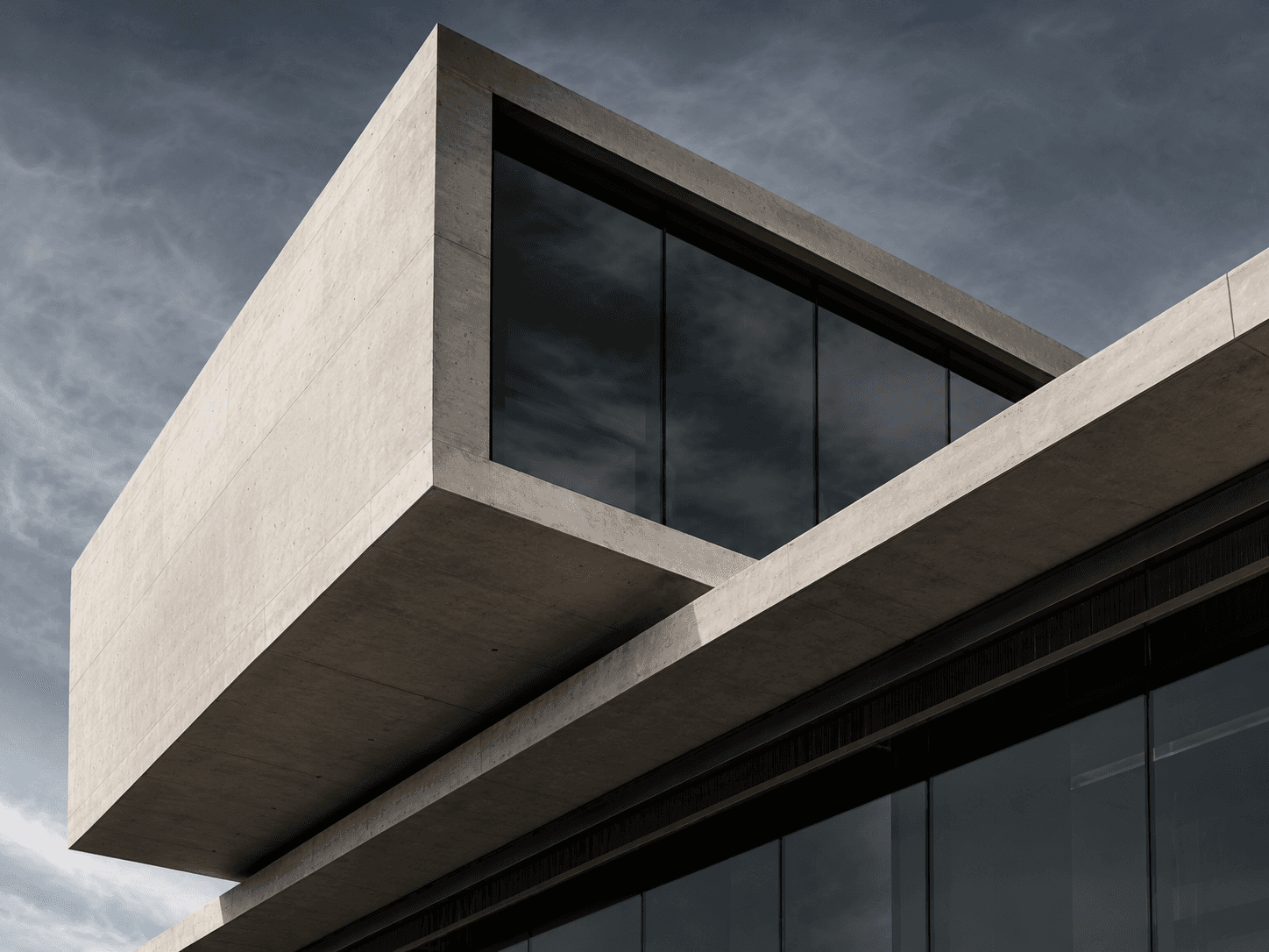 Modern concrete office building facade