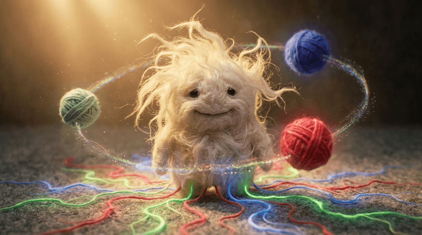 Close-up of layered fabric textures used in Vidya's Enneagram stop-motion film