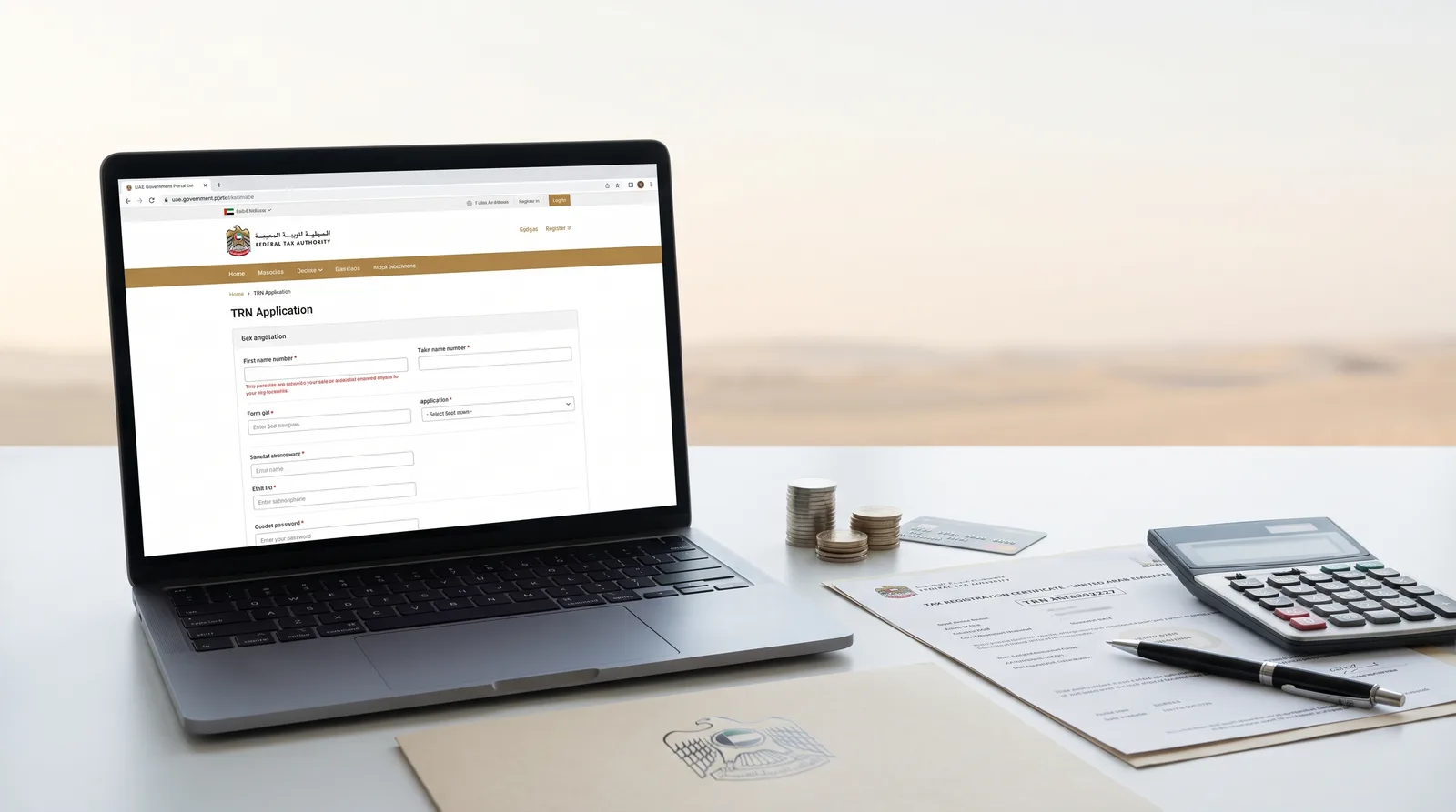 Tax registration number UAE with FTA registration and cost documents