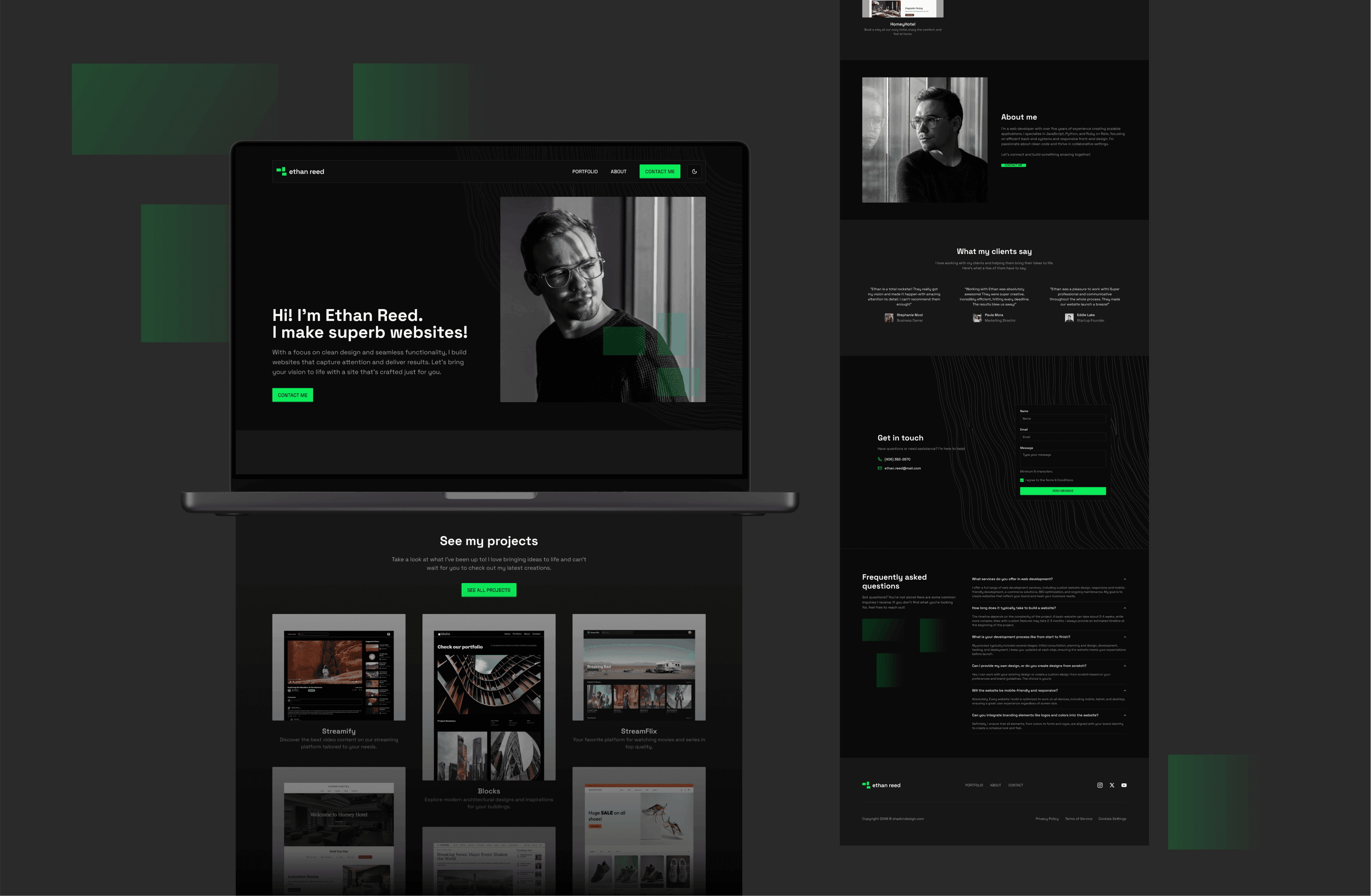 Project presents on laptop mockup