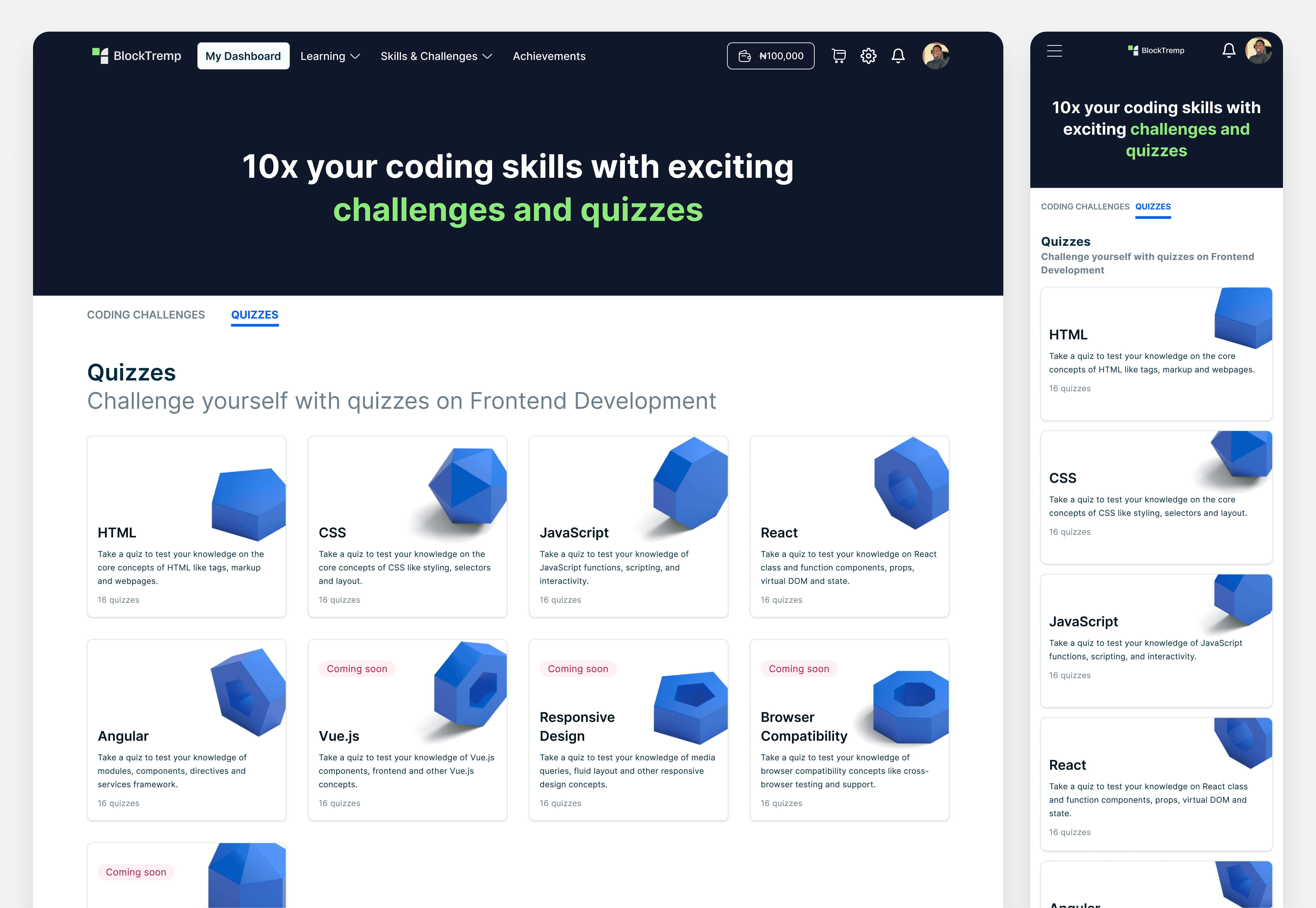 Designing BlockTremp Quiz; Turning Learning into Skill Validation 1