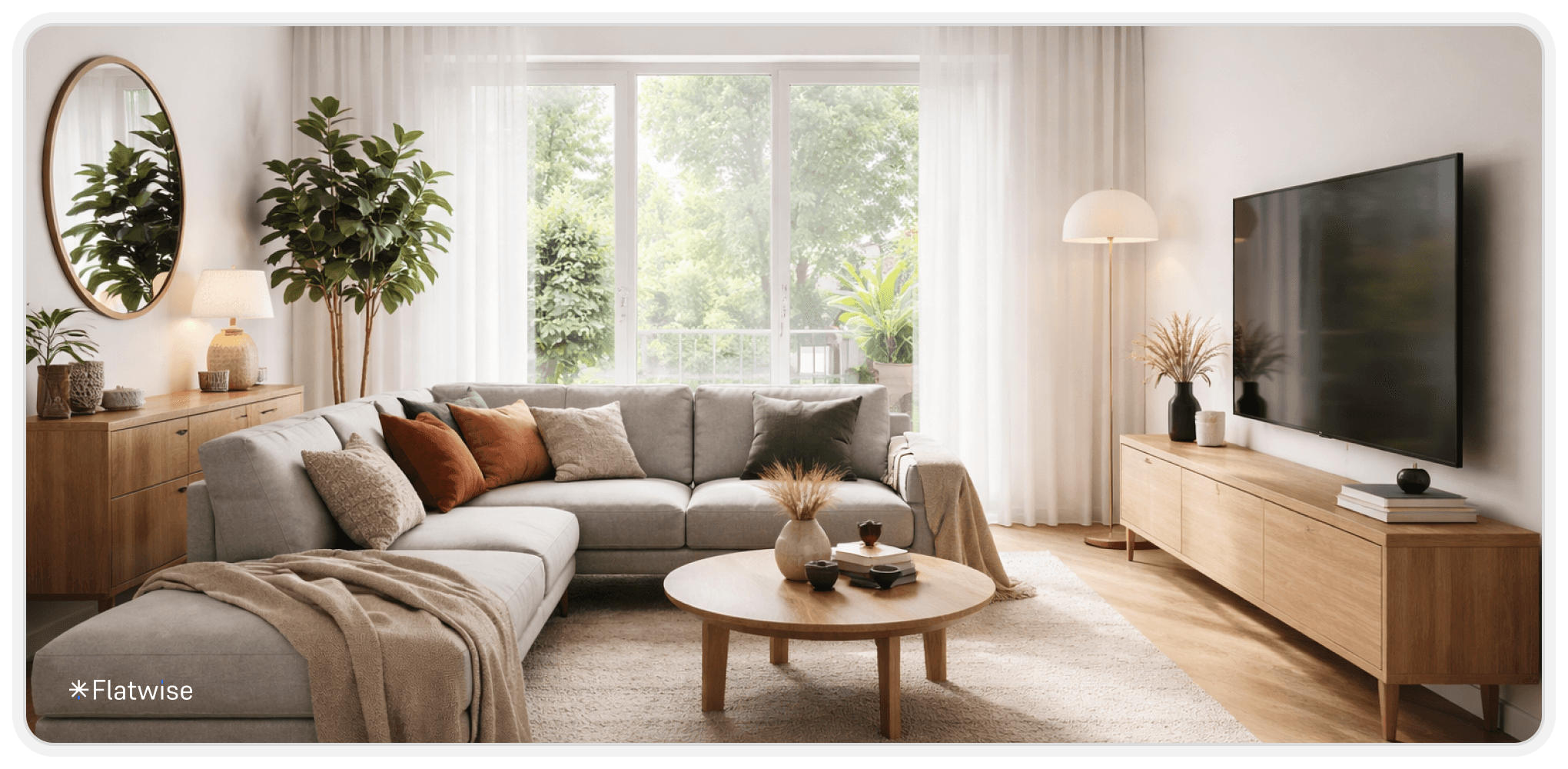 Ein Bild eines modernen Wohnzimmers.