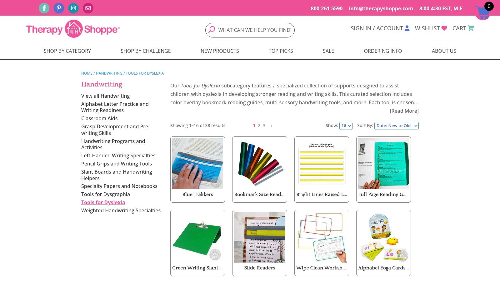 Therapy Shoppe (U.S.) – Dyslexia & Handwriting Tools Category