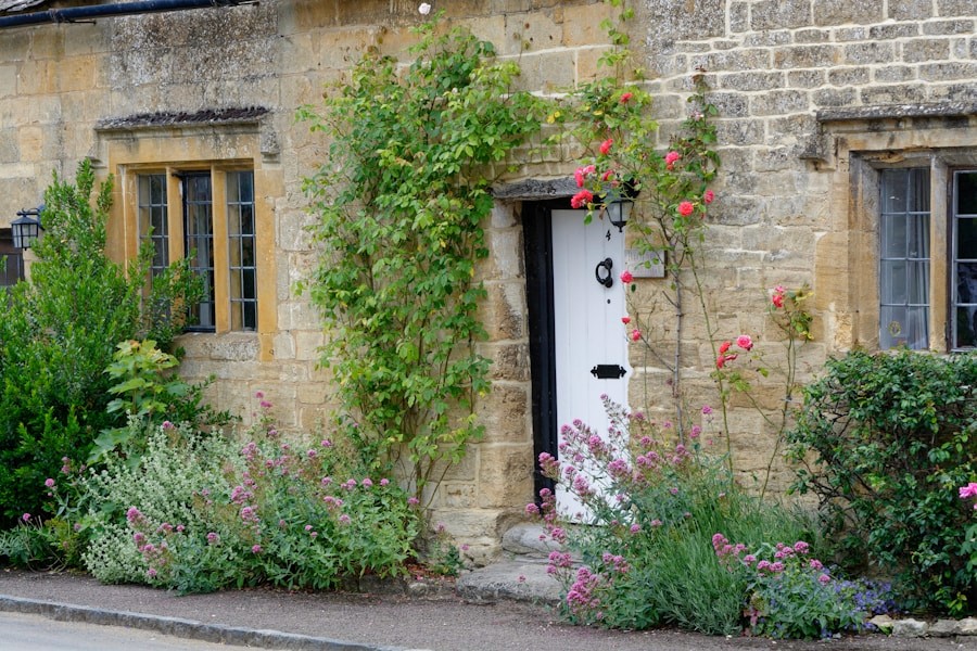 Cotswolds stone cottage with flowering garden