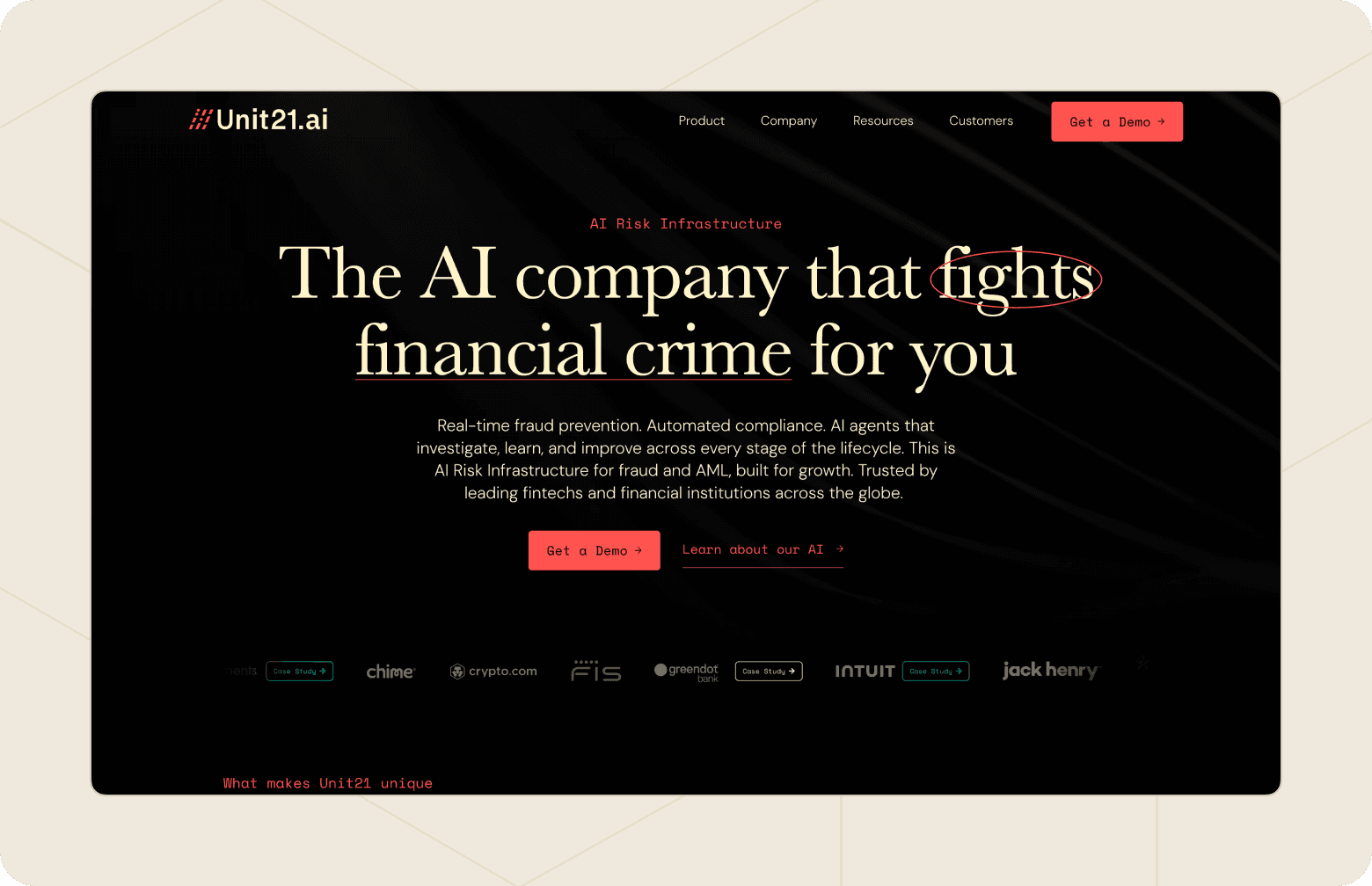 Unit21 website