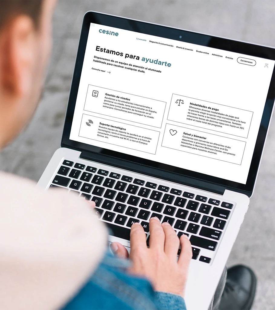 Cesine website mockup
