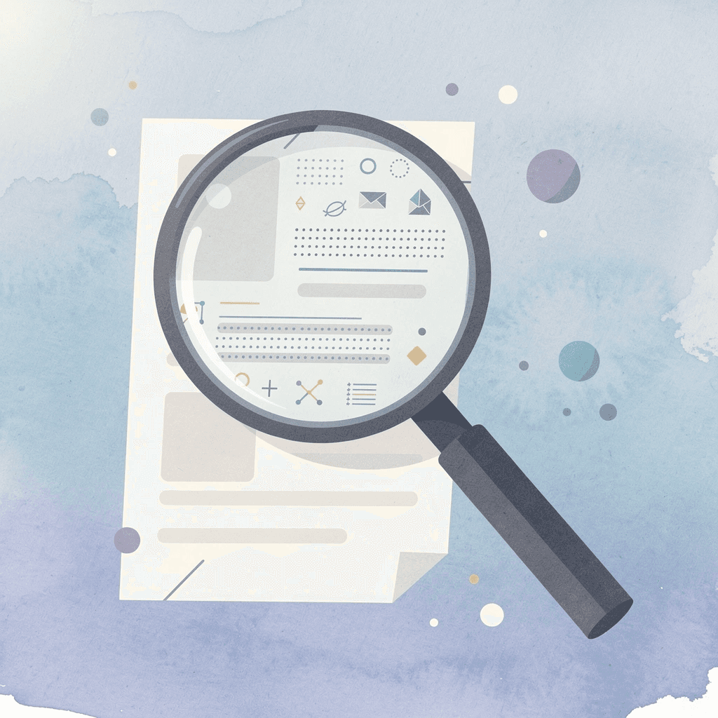  Magnifying glass examining educational materials to identify learning gaps