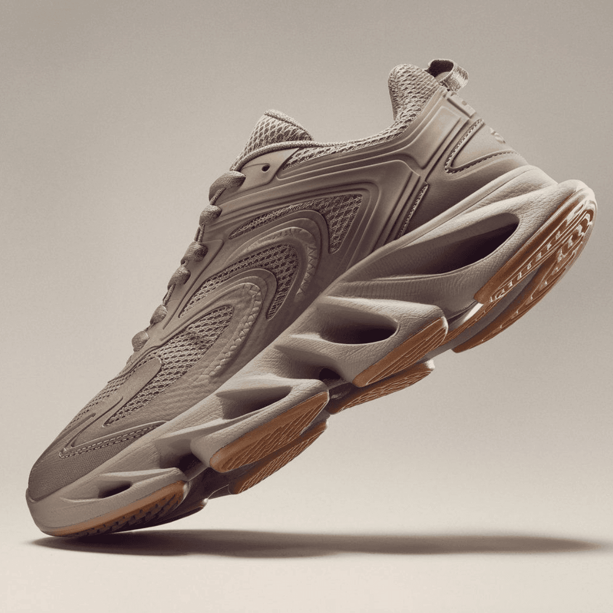 Beige Corbell Stride Pro men's sneaker with sculpted sole and breathable mesh upper.