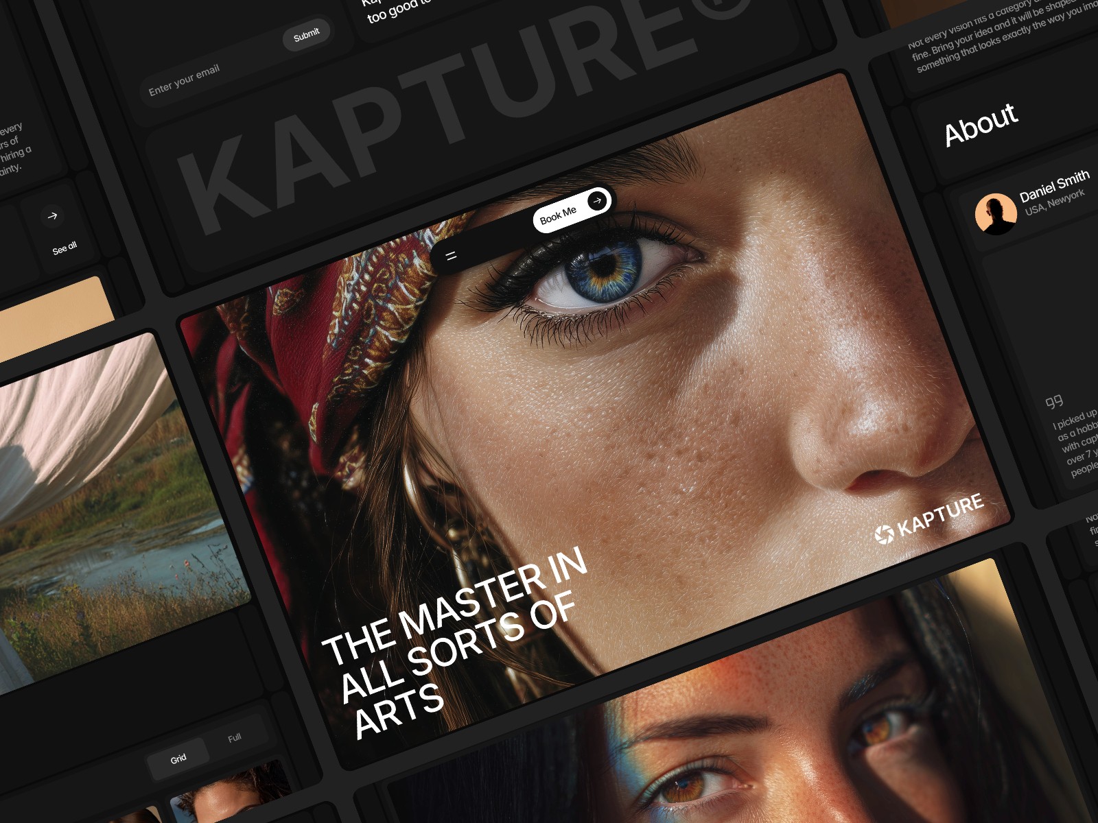 Kapture — 高级暗黑极简创意机构官网设计灵感