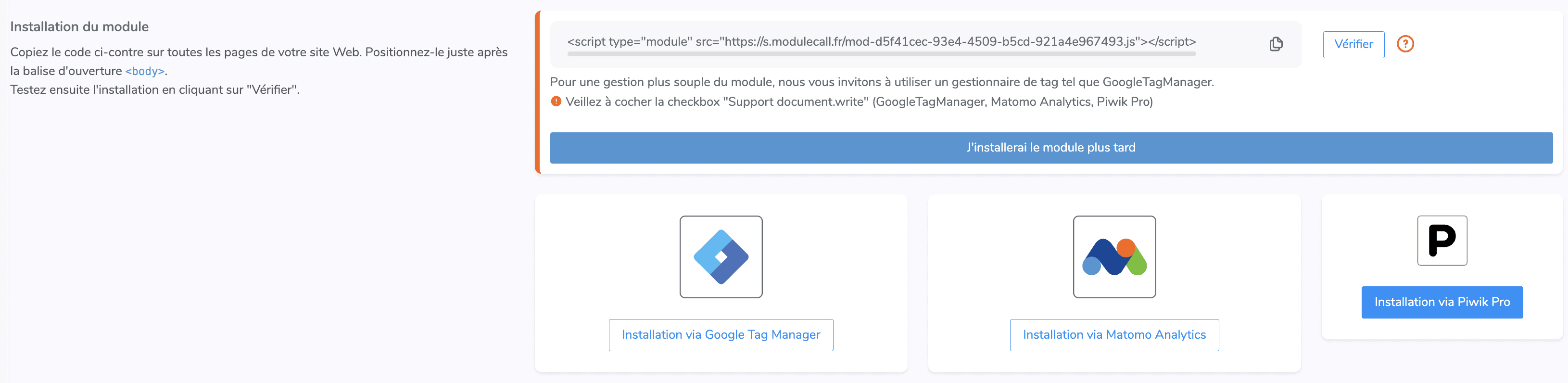 Code d'installation Magnétis