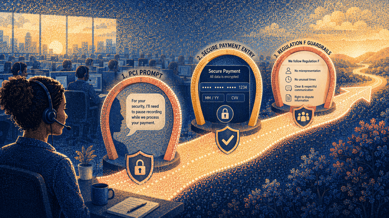 Illustration for 3. TCN Operator: Hybrid Compliance Guardrails for High-Volume PCI Capture