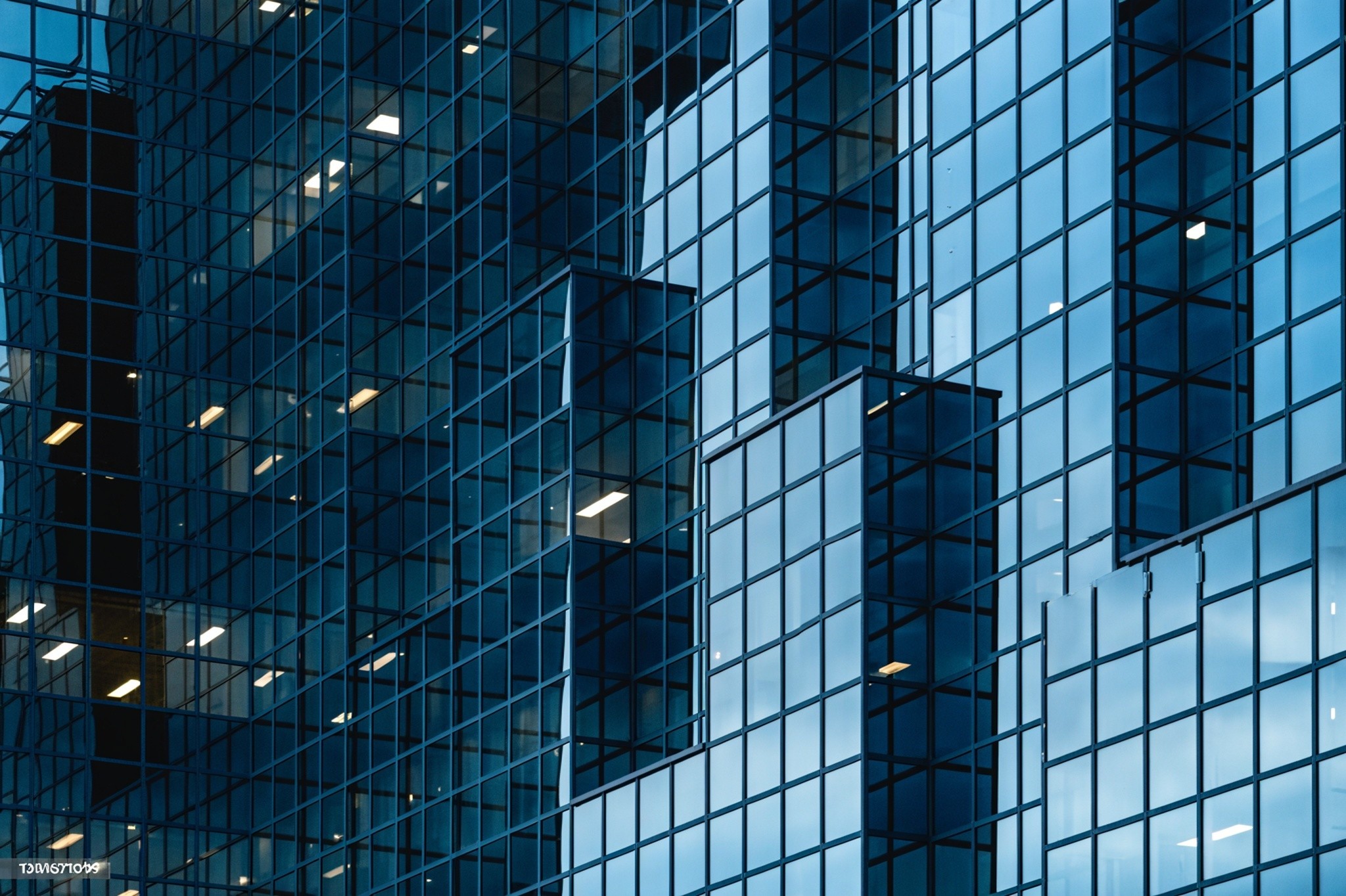 Looking up at city buildings