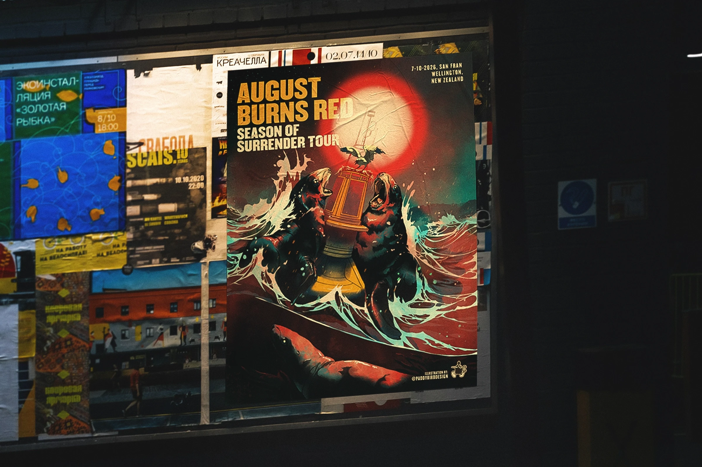 August Burns Red season of Surrender Bus Stop Poster Bus stop Mockup