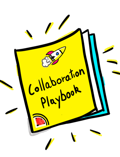 Hand drawing icon of Collaboration playbook