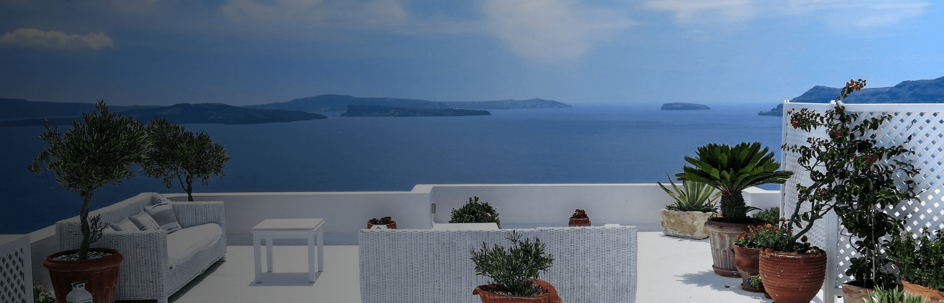 Ausblick aufs Meer aus einer Griechischen Ferienvilla