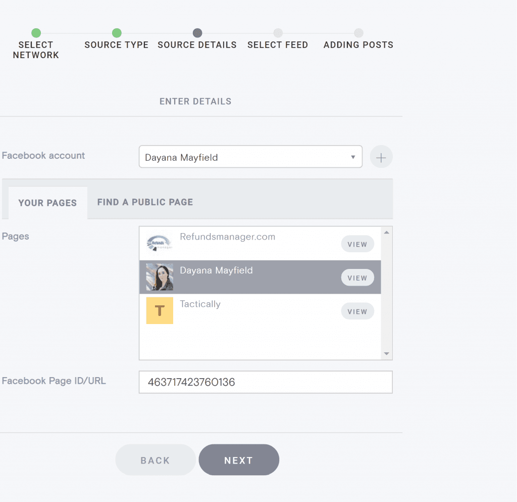 Select feed source type