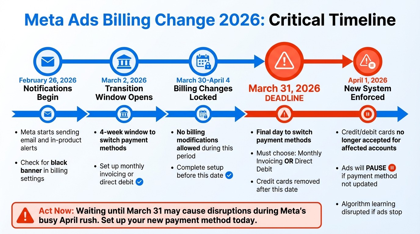 Meta Ads Billing Change 2026: Key Dates and Action Timeline