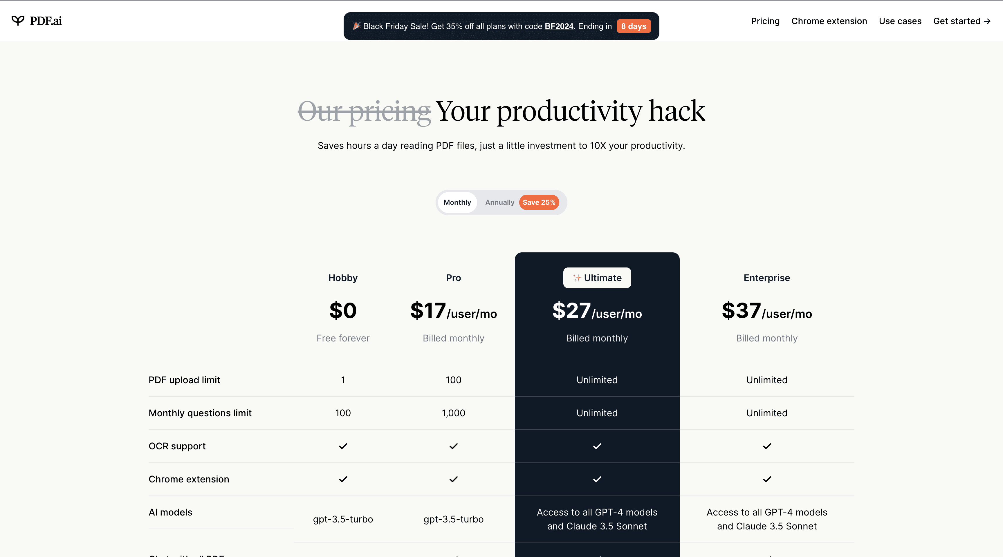 PDFai Pricing