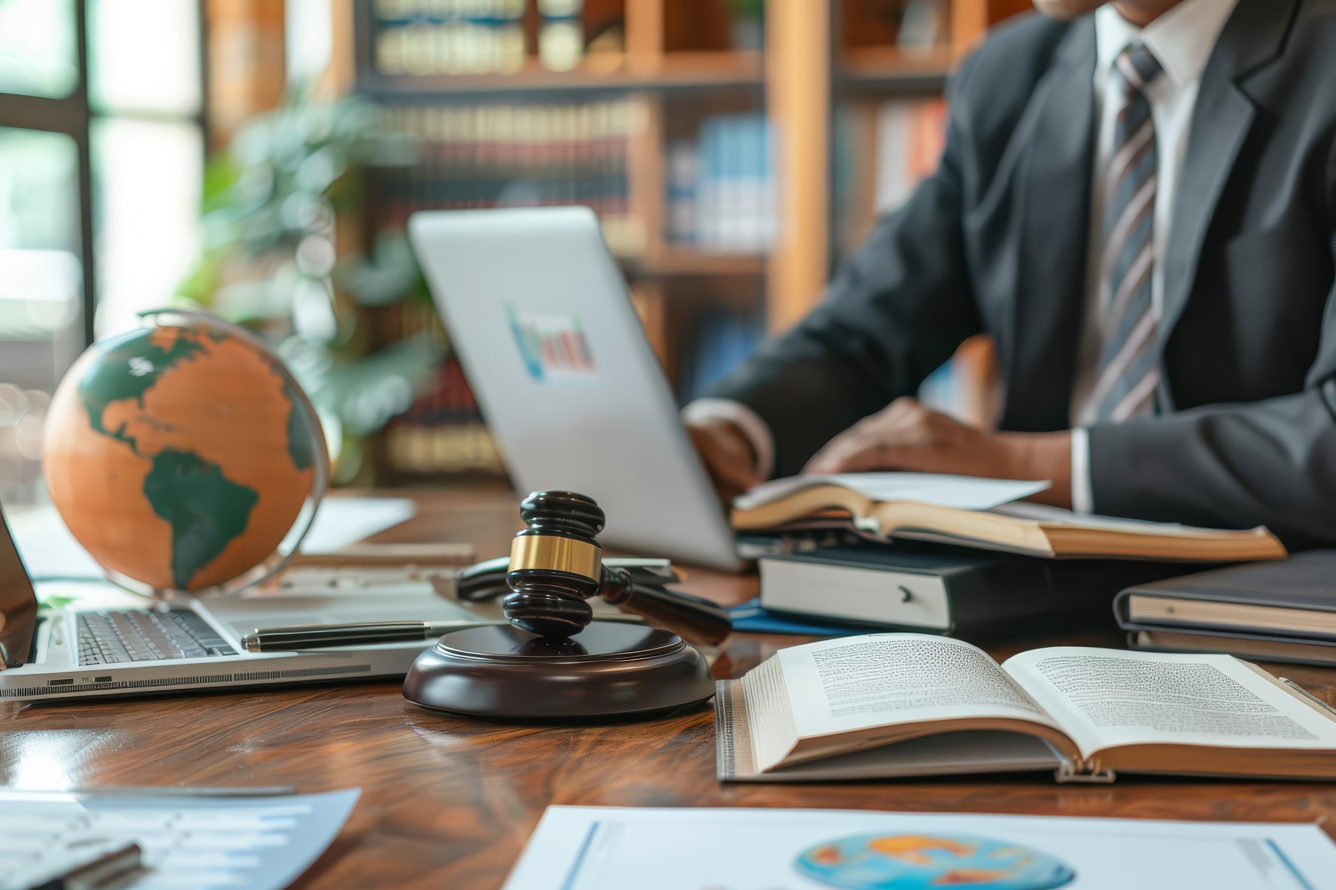 Bachelor of Business Administration and Bachelor of Legislative Law (BBA LL.B) representing the combination of business management and legal studies with law books, a gavel, and professional workspace