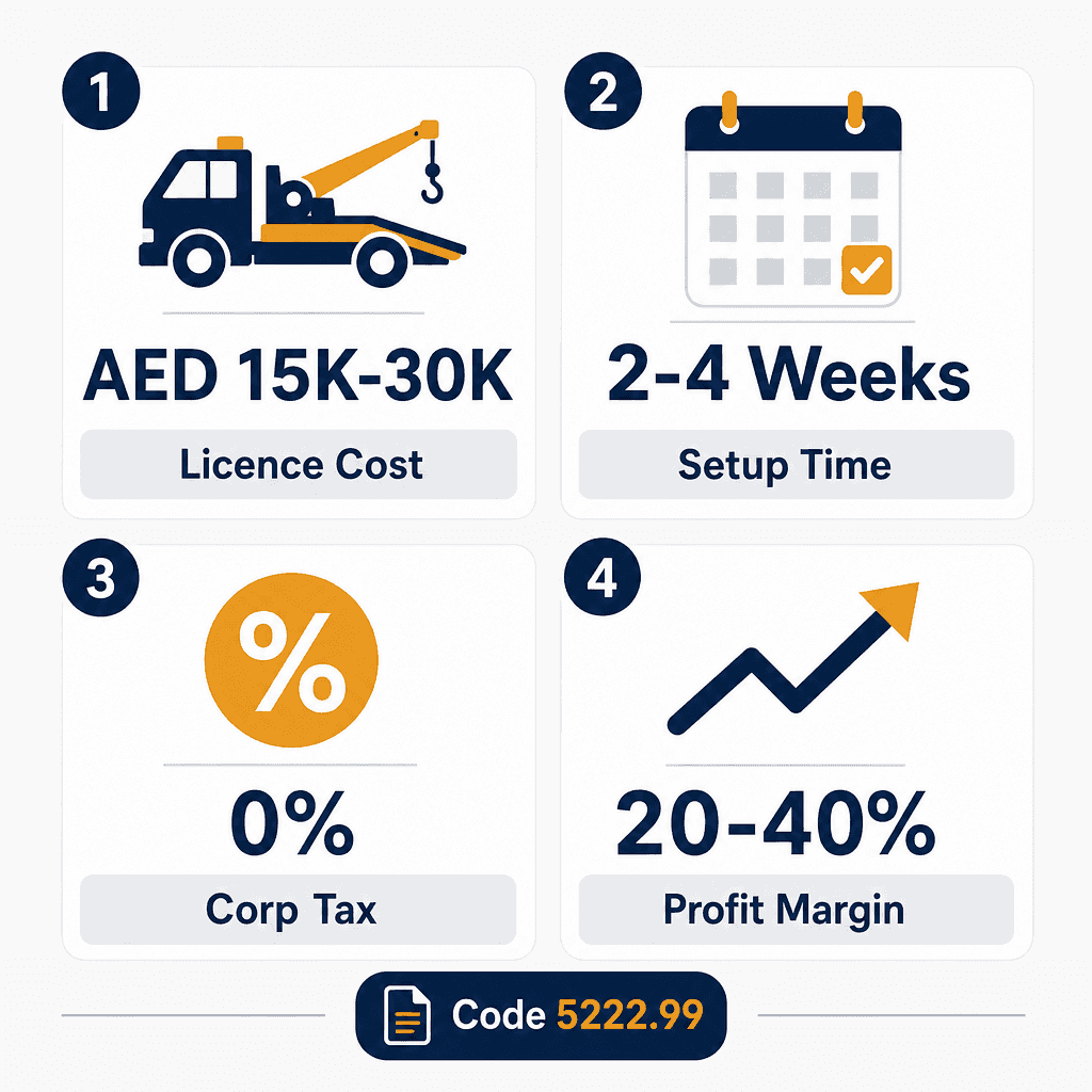 Infographic: Apply for a Vehicles Recovery Business License in Dubai