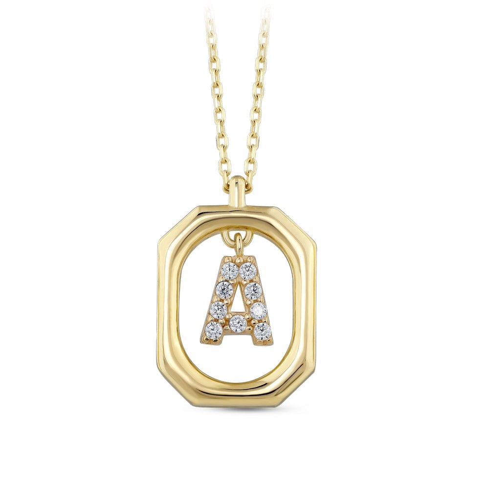 Assos Pırlanta Taşlı 14 Ayar Altın A Harf Kolye Ucu