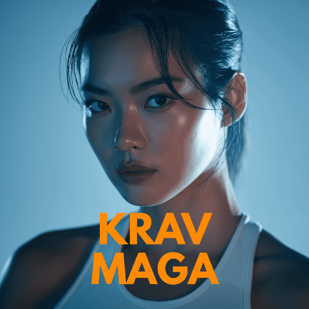close-up of female krav maga fighter