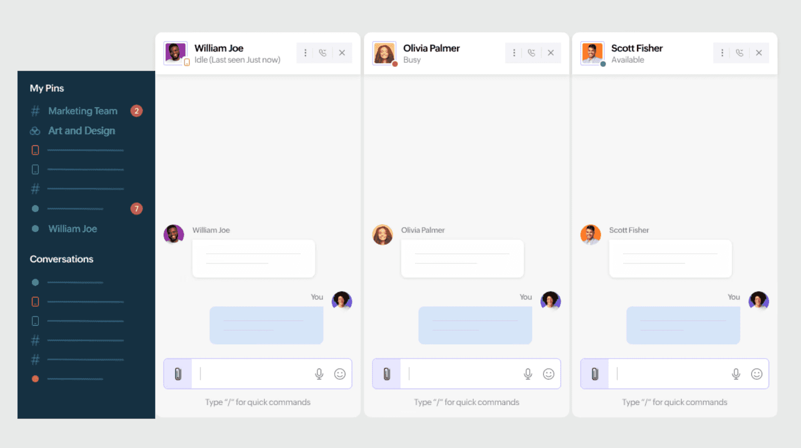 Interface of Zoho Cliq