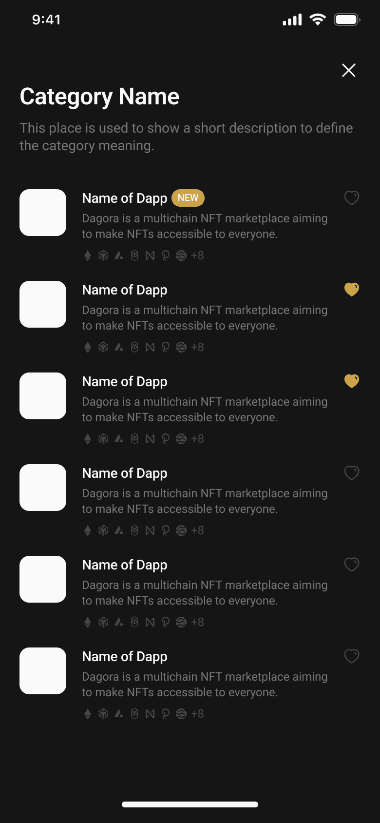 Home browser — Category Name section