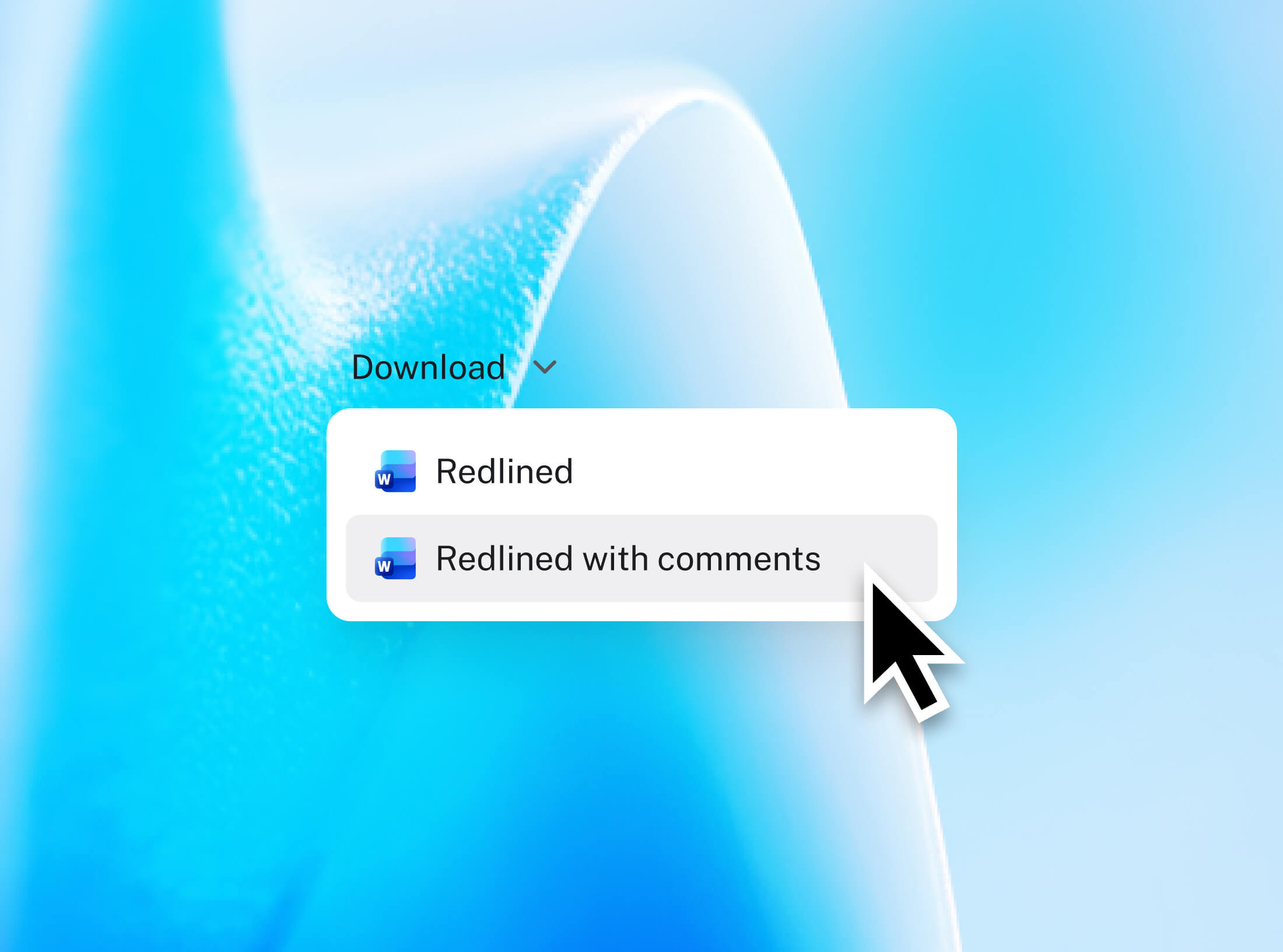 LEGALFLY exporting redlined contract revisions to Microsoft Word