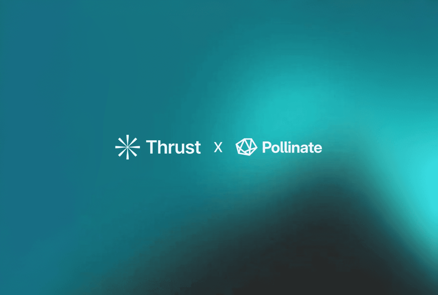 Thrust and Pollinate partner logos on gradient background