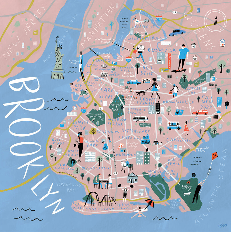 Zoomed out map of Brooklyn