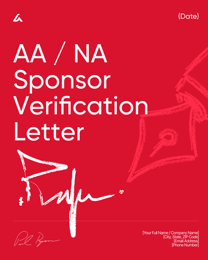 AA / NA Sponsor Verification Letter