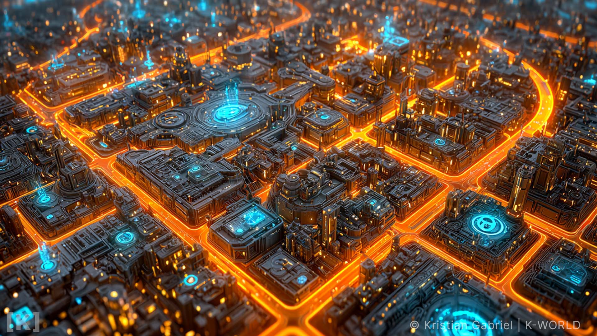 Epic cinematic visualization of the AI global operating layer showing glowing data centers, neural networks and autonomous agents in a futuristic infrastructure landscape
