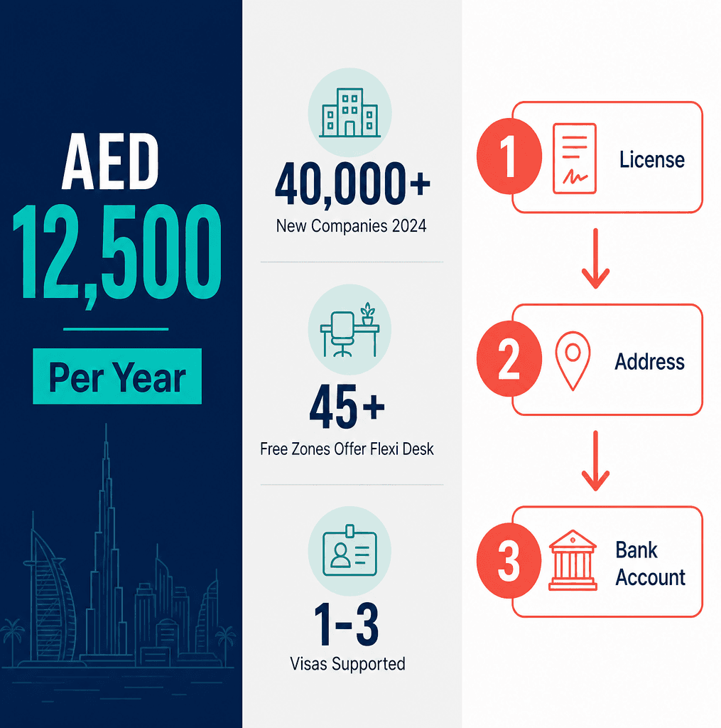 Infographic: Flexi Desk in a UAE Free Zone - What It Is and How It Works