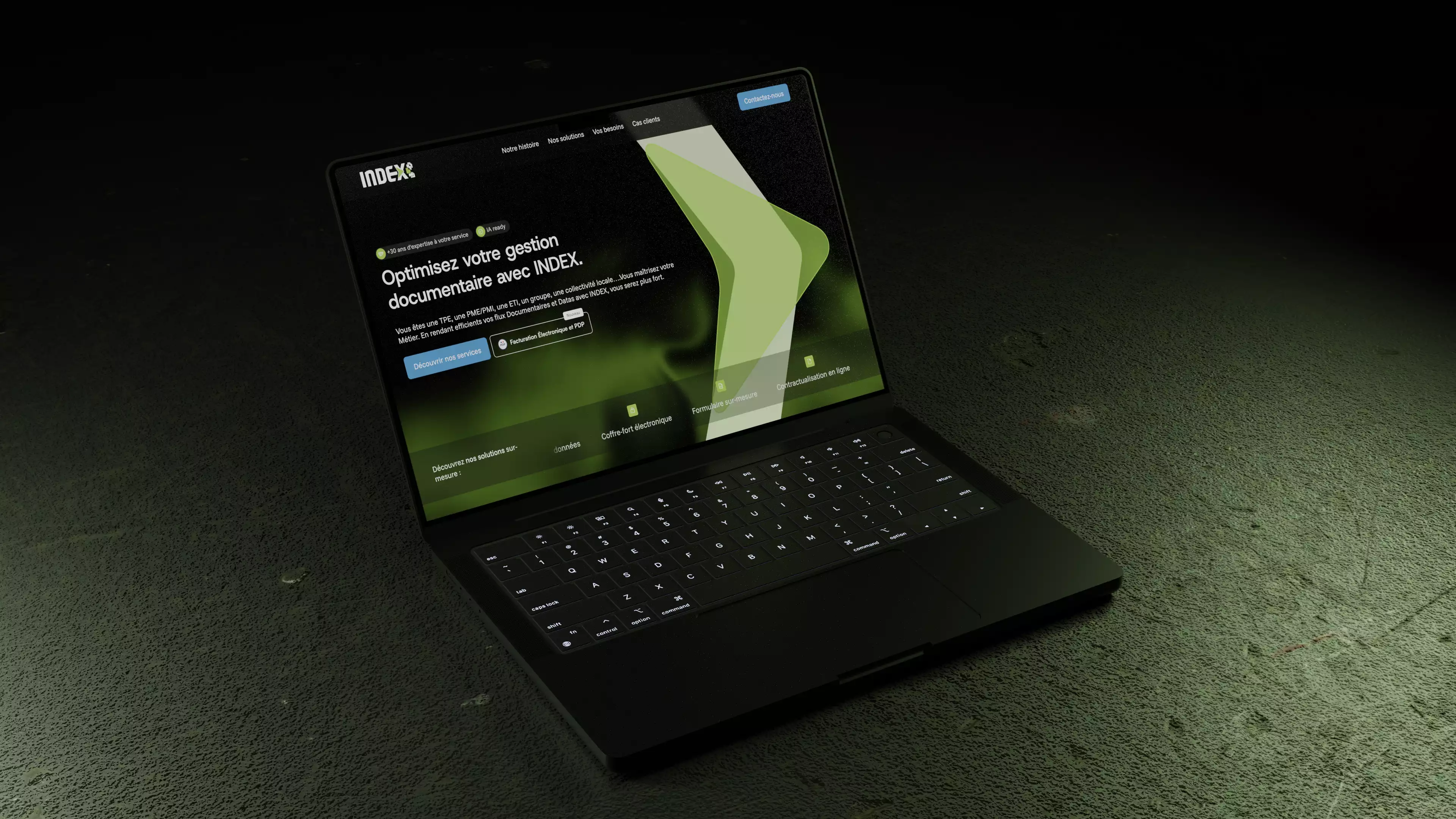 Mockup 3D du site de INDEX