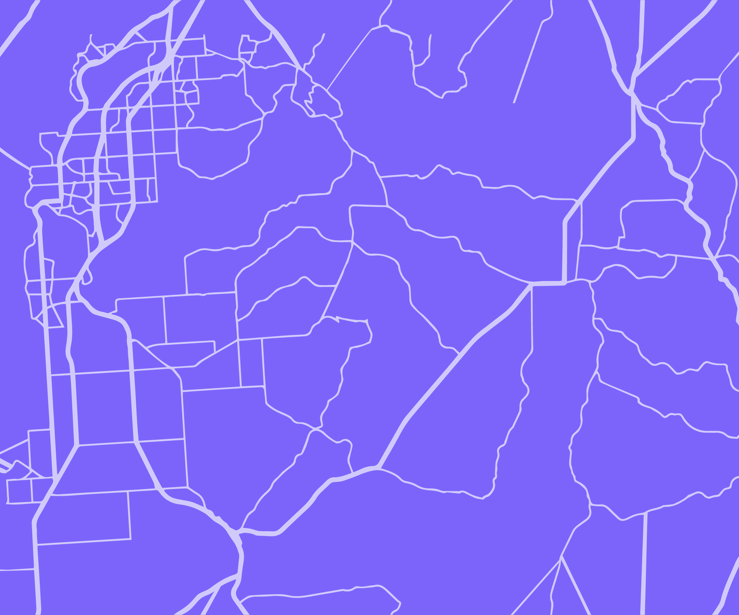 An abstract illustration of intersecting white lines resembling a city map.