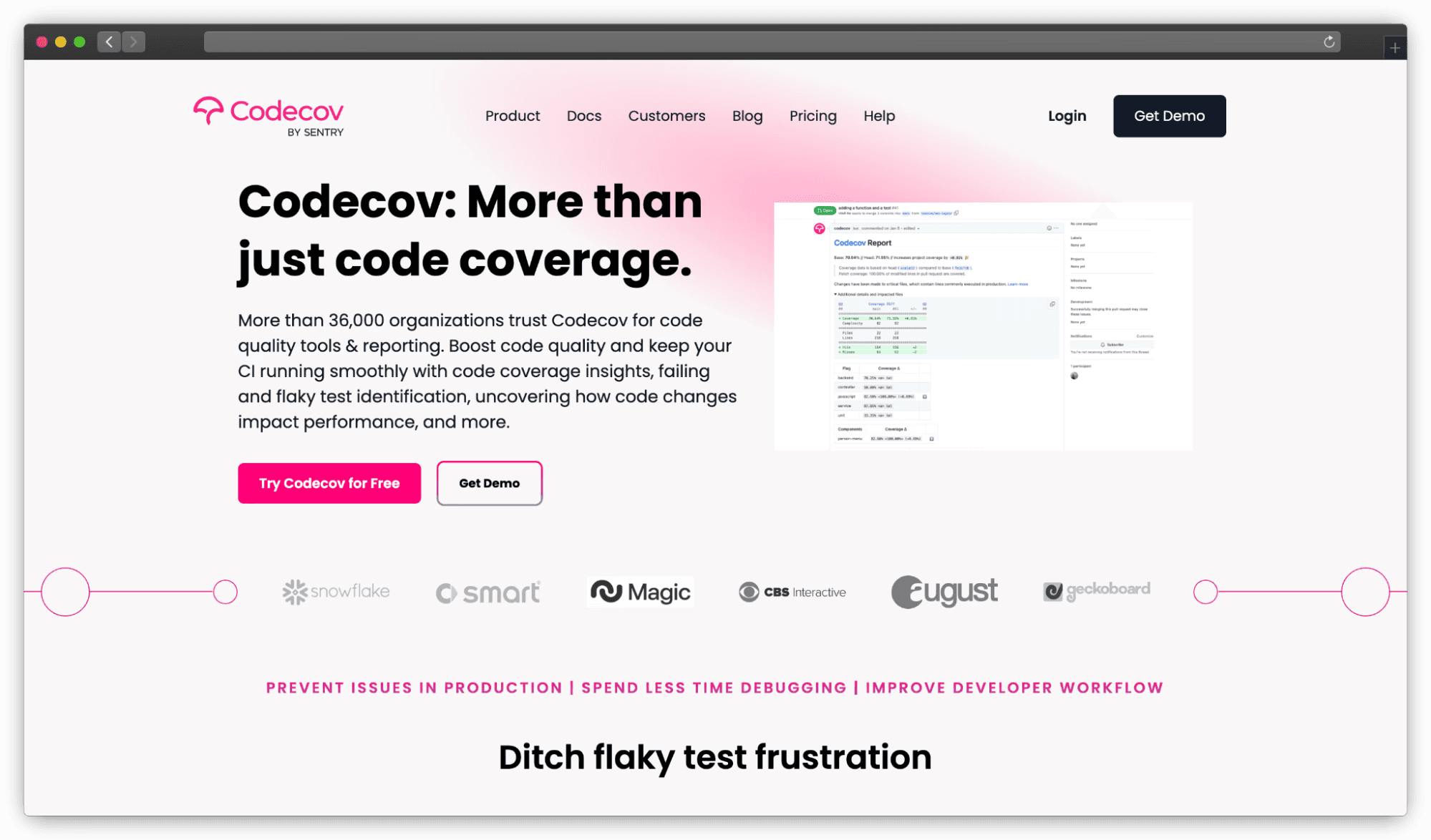 codecov is a code and test coverage platform where you can do your code reviews