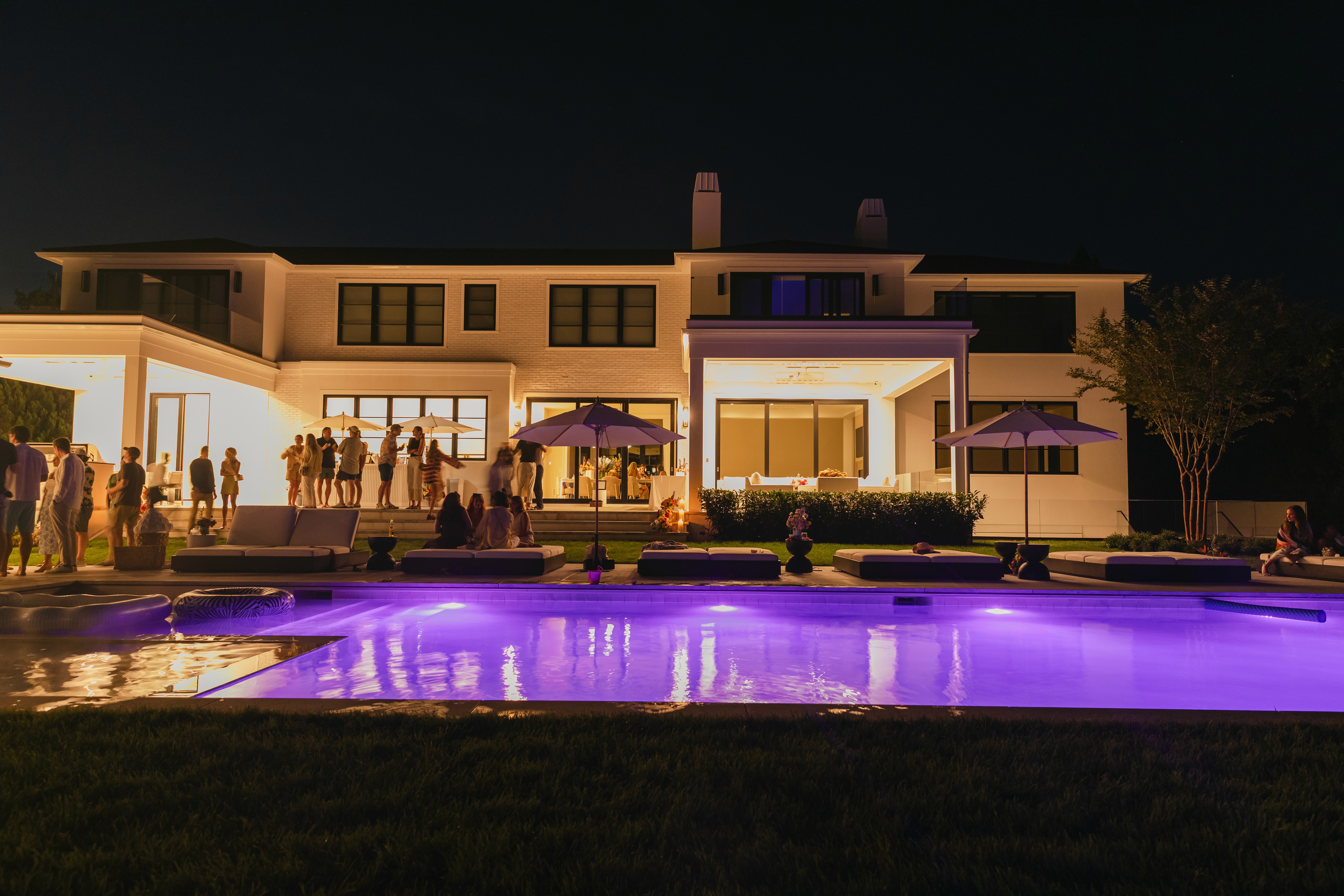 Hamptons Pool Party At Night