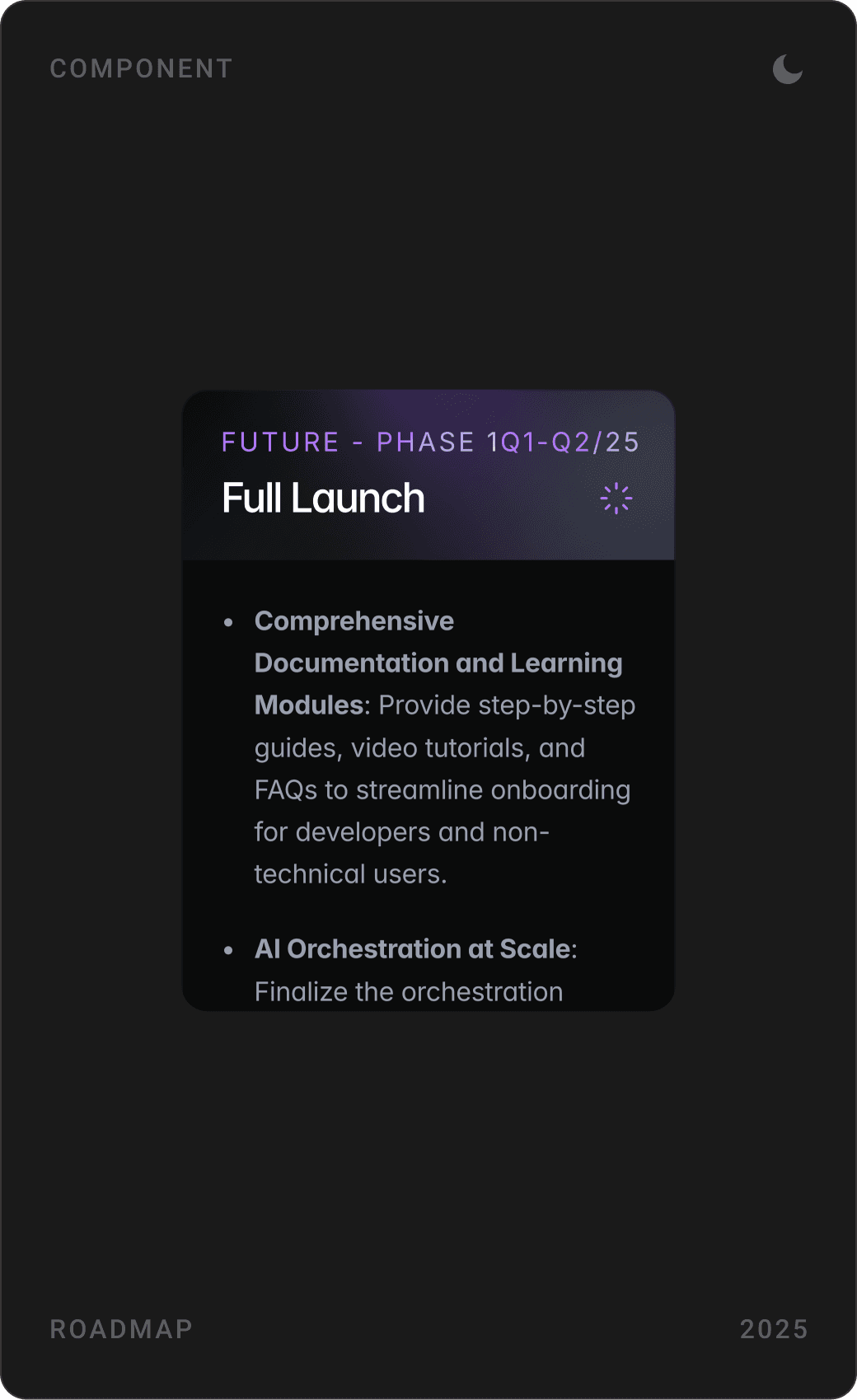 Futuristic AI Roadmap Timeline Component Design